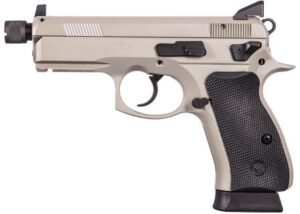 CZ 75 P-01 Omega Urban Grey Suppressor Ready Semi-Auto Pistol 91299, 9mm, 4.5 in, Black Rubber Grips, Urban Grey Finish, 16 rd, Night Sights