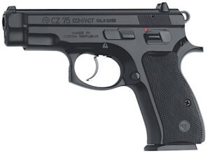 CZ 75 Semi-Auto Compact Pistol 01190, 9mm, 3.9", Black Plastic Grip, Black Finish, 10 Rd