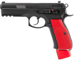 CZ 75 SP-01 Competition Semi-Auto Pistol 91206, 9mm, 4.6", Red Metal Grip, Black Finish, 21 Rd