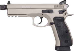 CZ 75 SP-01 Urban Grey Suppressor Ready Semi-Auto Pistol 91253, 9mm, 5.2 in, Black Rubber Grips, Urban Grey Finish, 18 rd, Night Sights