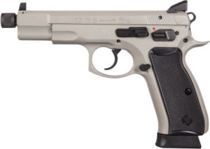CZ 75B Omega Urban Grey Suppressor Ready Semi-Auto Pistol 91235, 9mm, 5.2 in, Black Plastic Grips, Urban Grey Finish, 16 rd, Night Sights