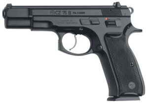 CZ 75B Semi-Auto Pistol 91102, 9mm, 4.7", Black Plastic Grip, Black Finish, 16 Rd