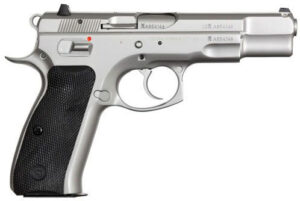 CZ 75B Semi-Auto Pistol 91128, 9mm, 4.7", Black Grip, Stainless Finish, 15 Rd, 3 Dot Sights