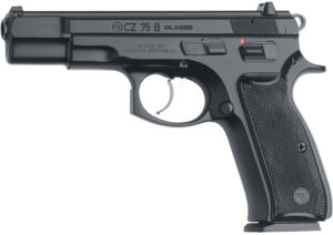 CZ 75B Semi-Auto Pistol W/ Omega Trigger 91135, 9mm, 4.7 in, Black Plastic Grip, Black Finish, 15 Rd, Fixed Sights