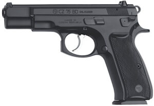 CZ 75BD Semi-Auto Pistol 01130, 9mm, 4.7", Black Plastic Grip, Black Finish, 10 Rd, w/Decocker