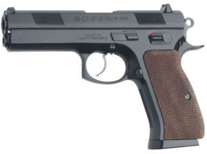 CZ 97B Pistol 01402, 45 ACP, 4.8", Wood Grips, Blue Finish, Fixed Sights, 10 Rd