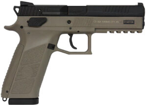 CZ P09 Semi-Auto Pistol 91630, 9mm, 4.53 in, Polymer Flat Dark Earth Grip, Black Finish, 19 Rd